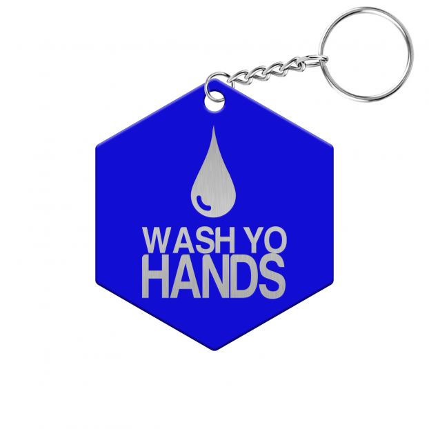 Wash Yo Hands Hexagon Keychain